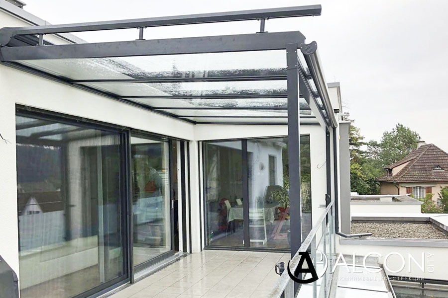 Алюминиевая стеклянная крыша для террасы в Орехово-Зуеве